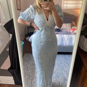 Rixo x Target Floral Puff Sleeve Lace Inset Dress